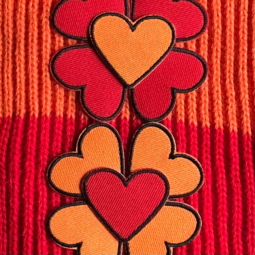 Klein Kielegat hartje in rood en oranje