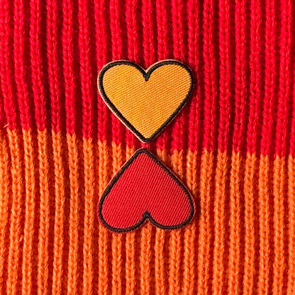 Klein Kielegat hartje in rood en oranje