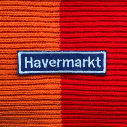 Blauw straatnaambord van Havermarkt.